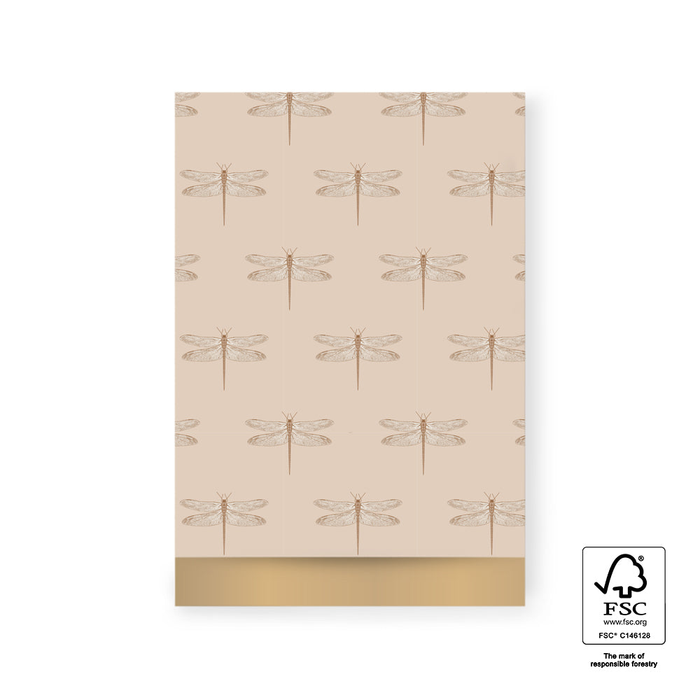 Cadeauzakje libelle beige | 17x25cm | 5 stuks