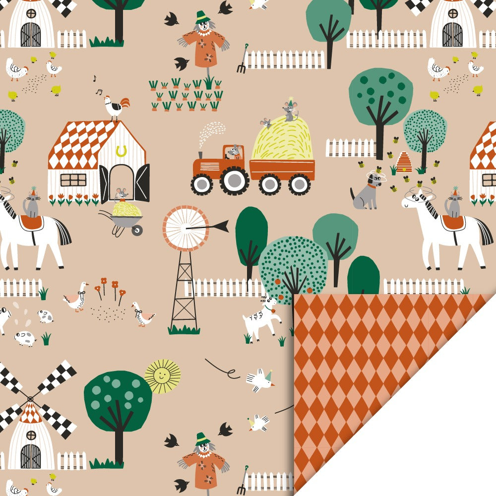 Cadeaupapier boerderij 70cm