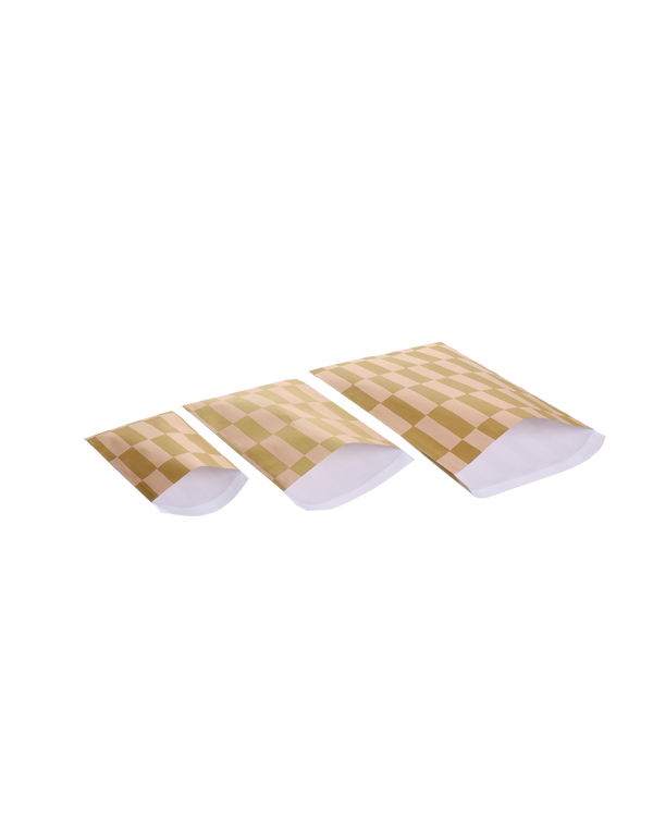 Cadeauzakje check roze | 17x25cm | 5 stuks