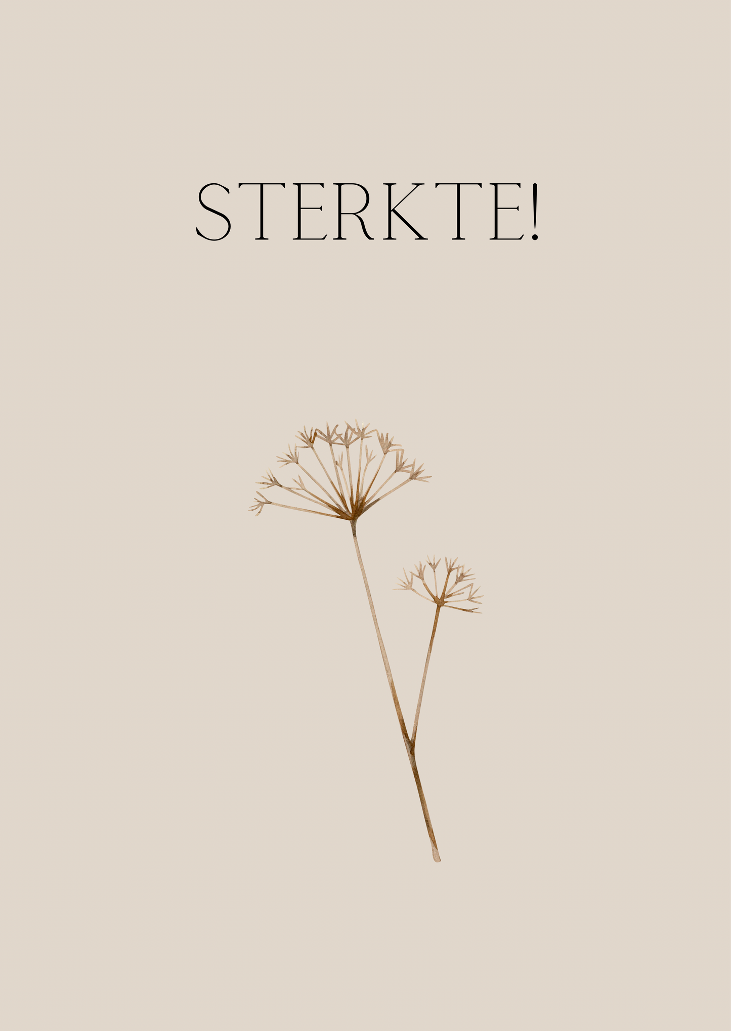 Kaart sterkte droogbloem