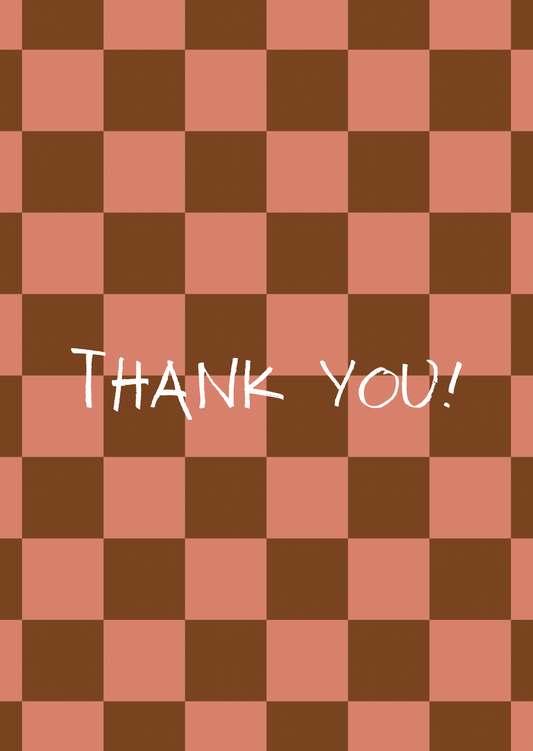 Mini kaart thank you ruitjes