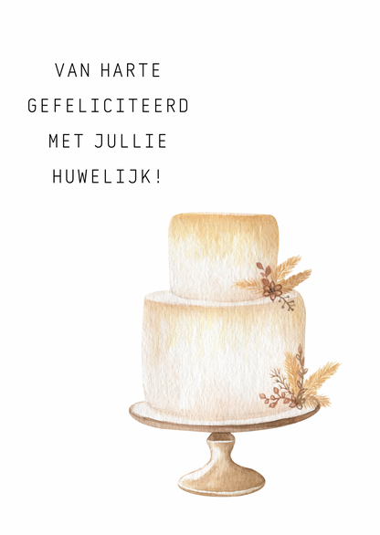 Kaart huwelijk taart