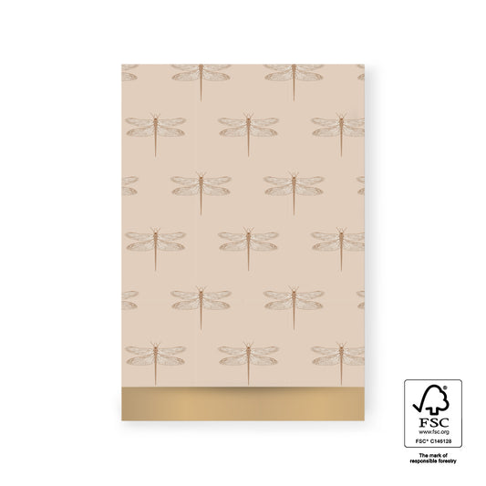 Cadeauzakje libelle beige | 17x25cm | 5 stuks