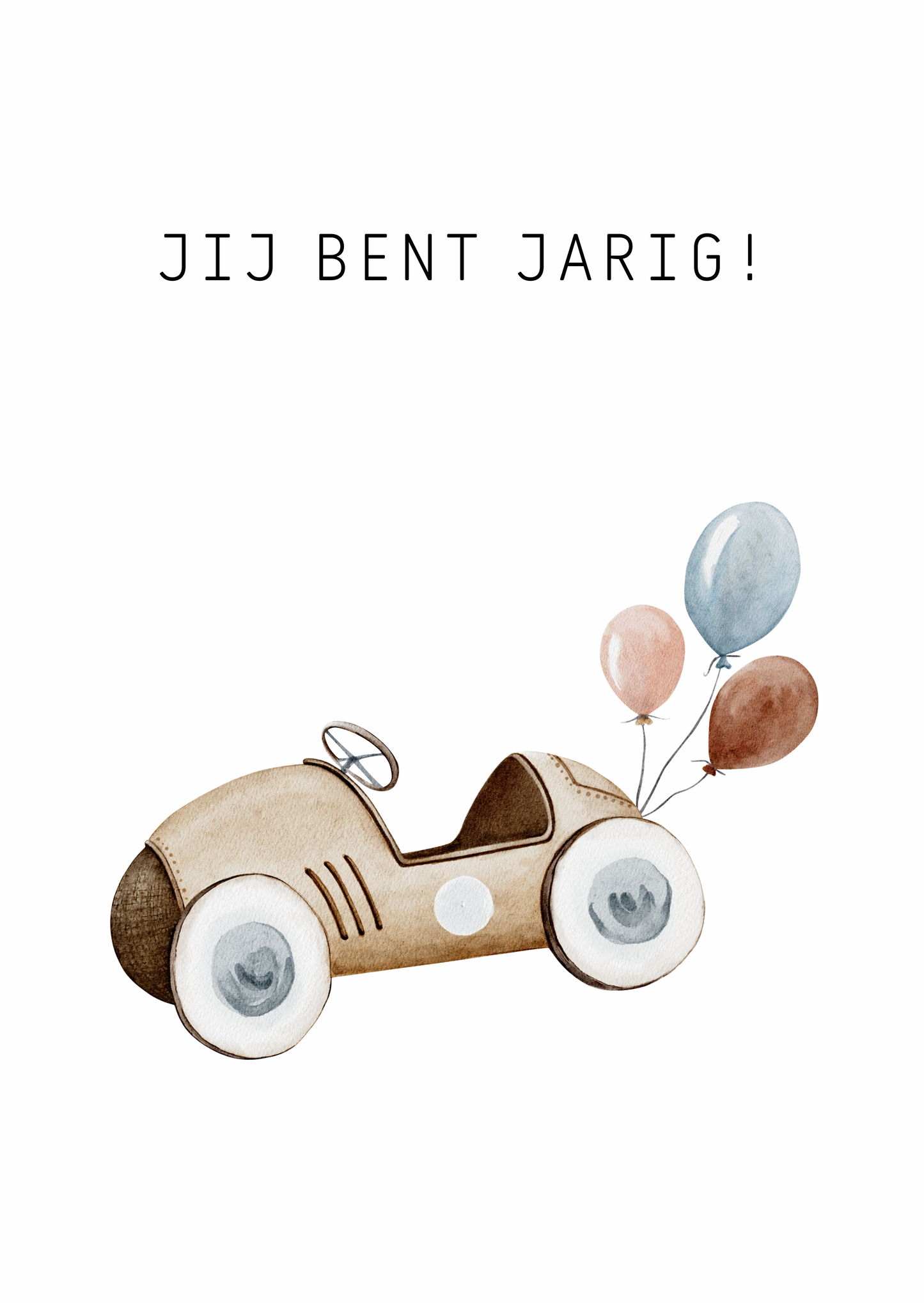 Kaart jij bent jarig autootje