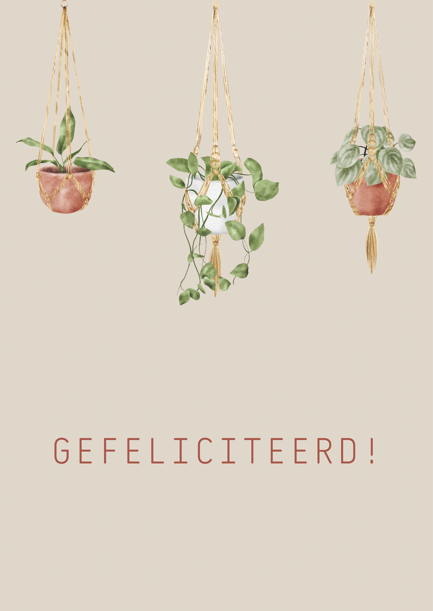 Kaart gefeliciteerd plantjes