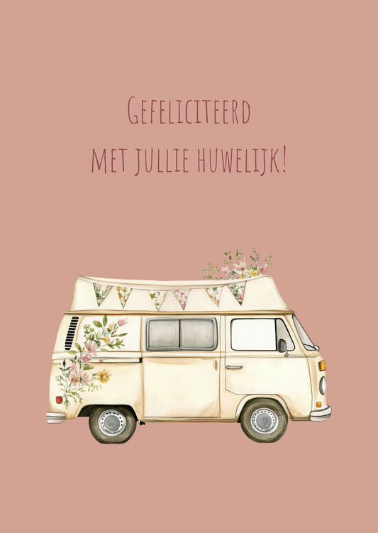 Kaart huwelijk busje