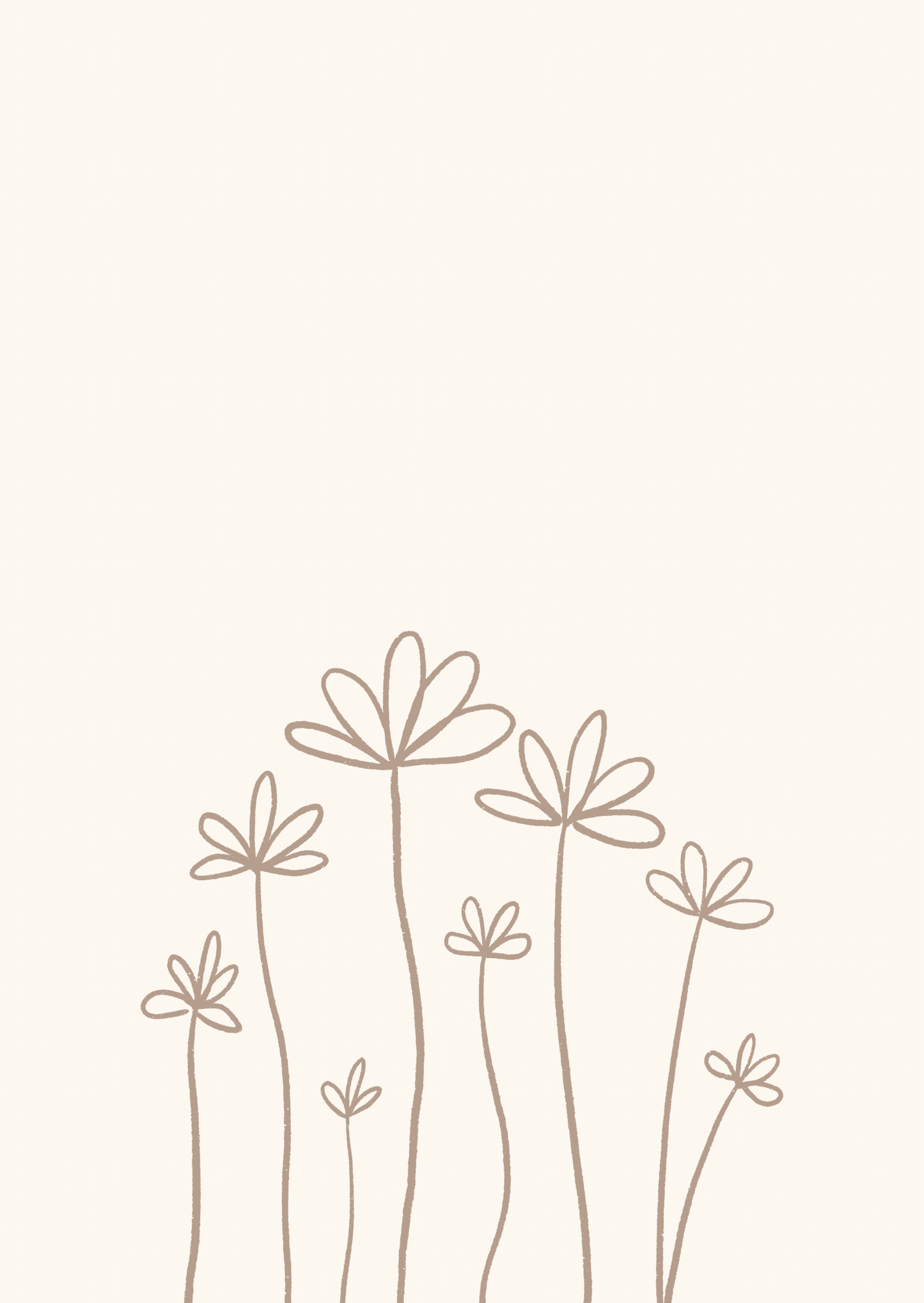 Kaart bloemen crème-bruin