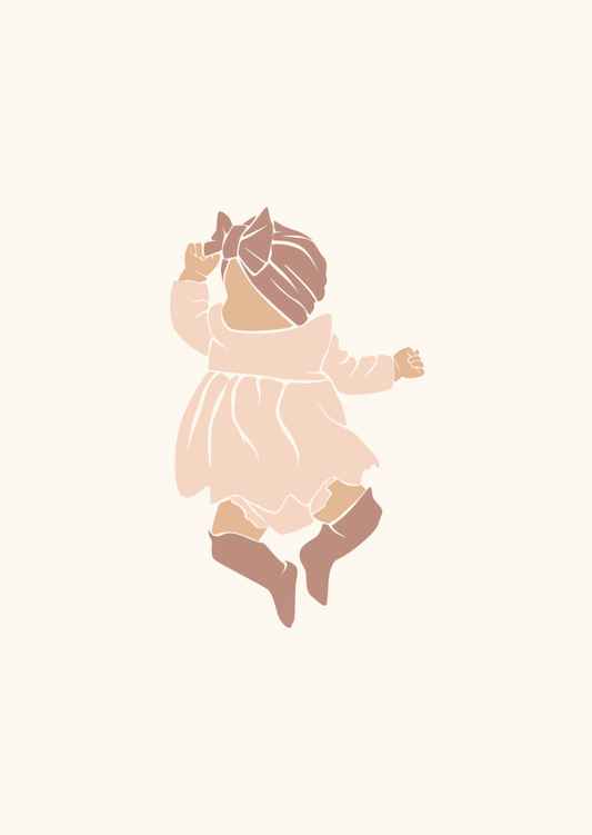 Kaart baby meisje met jurkje