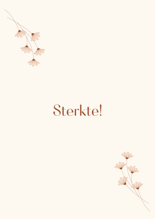 Mini kaart sterkte roze bloemetjes