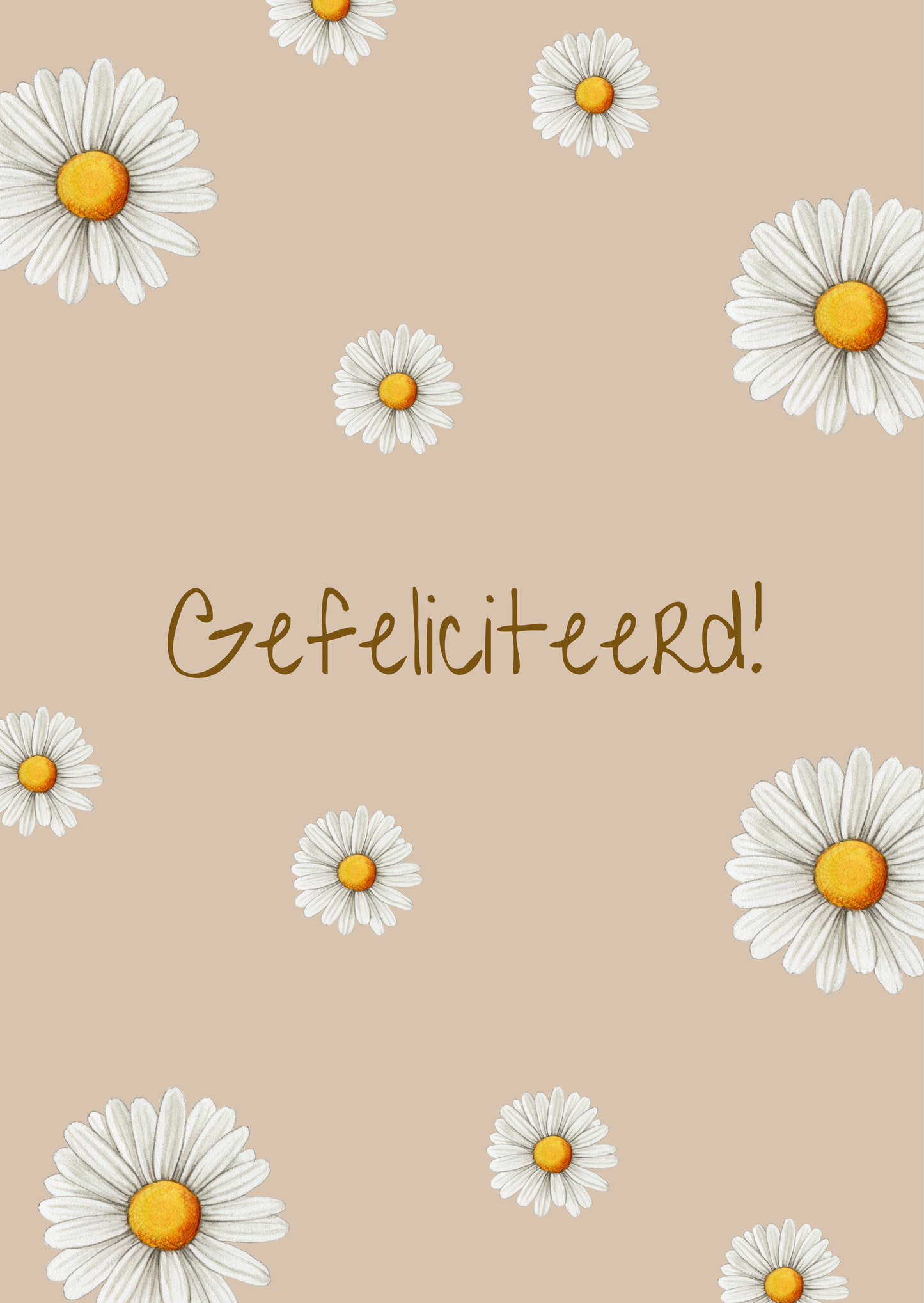 Kaart gefeliciteerd madeliefjes