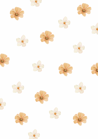Kaart beige-bruine bloemen