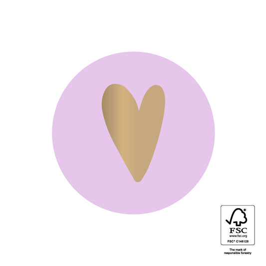 Stickers lila-goud - 3,5cm 6 stuks