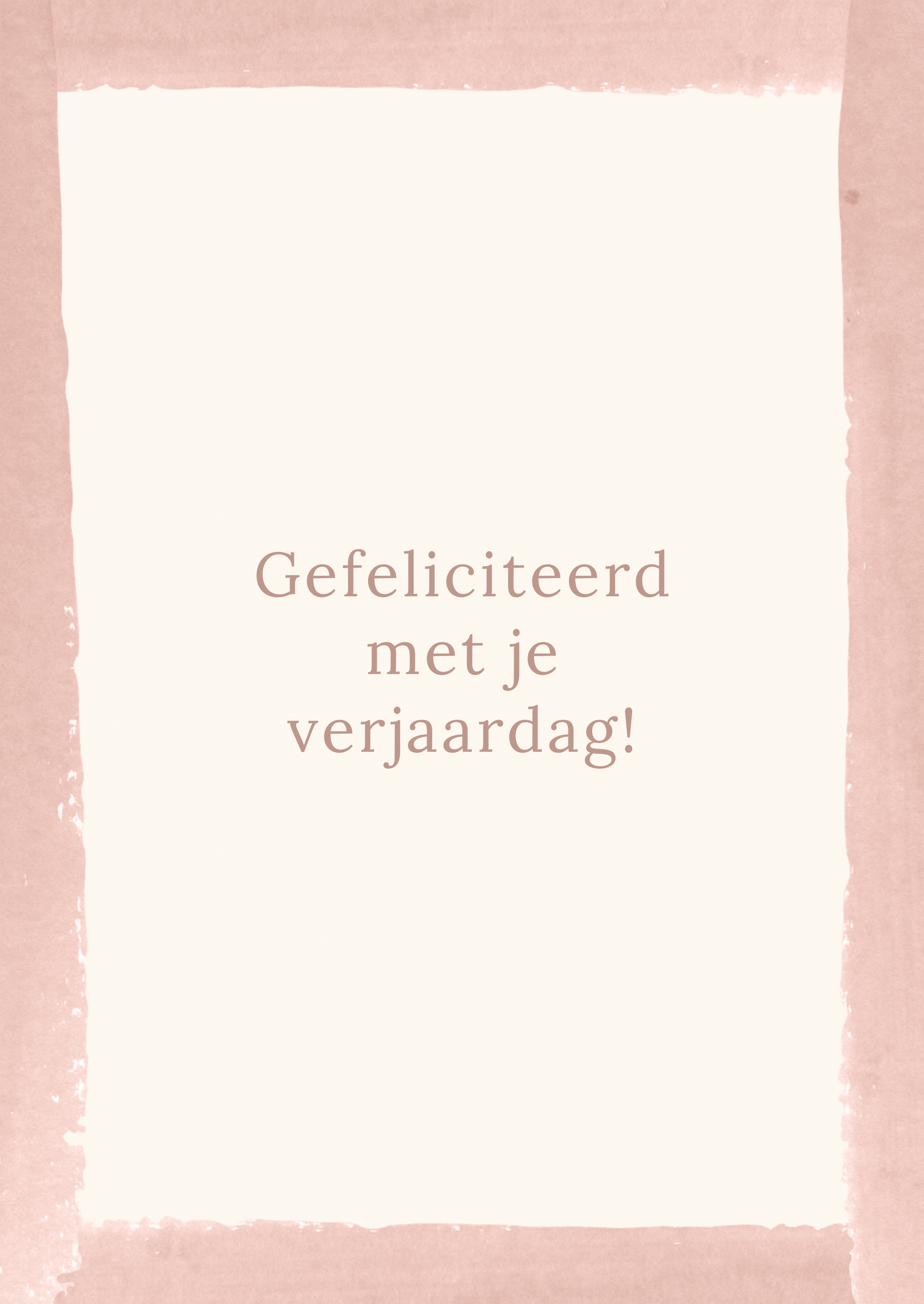 Kaart gefeliciteerd roze aquarel streep