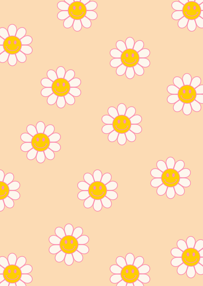 Kaart madeliefjes smileys