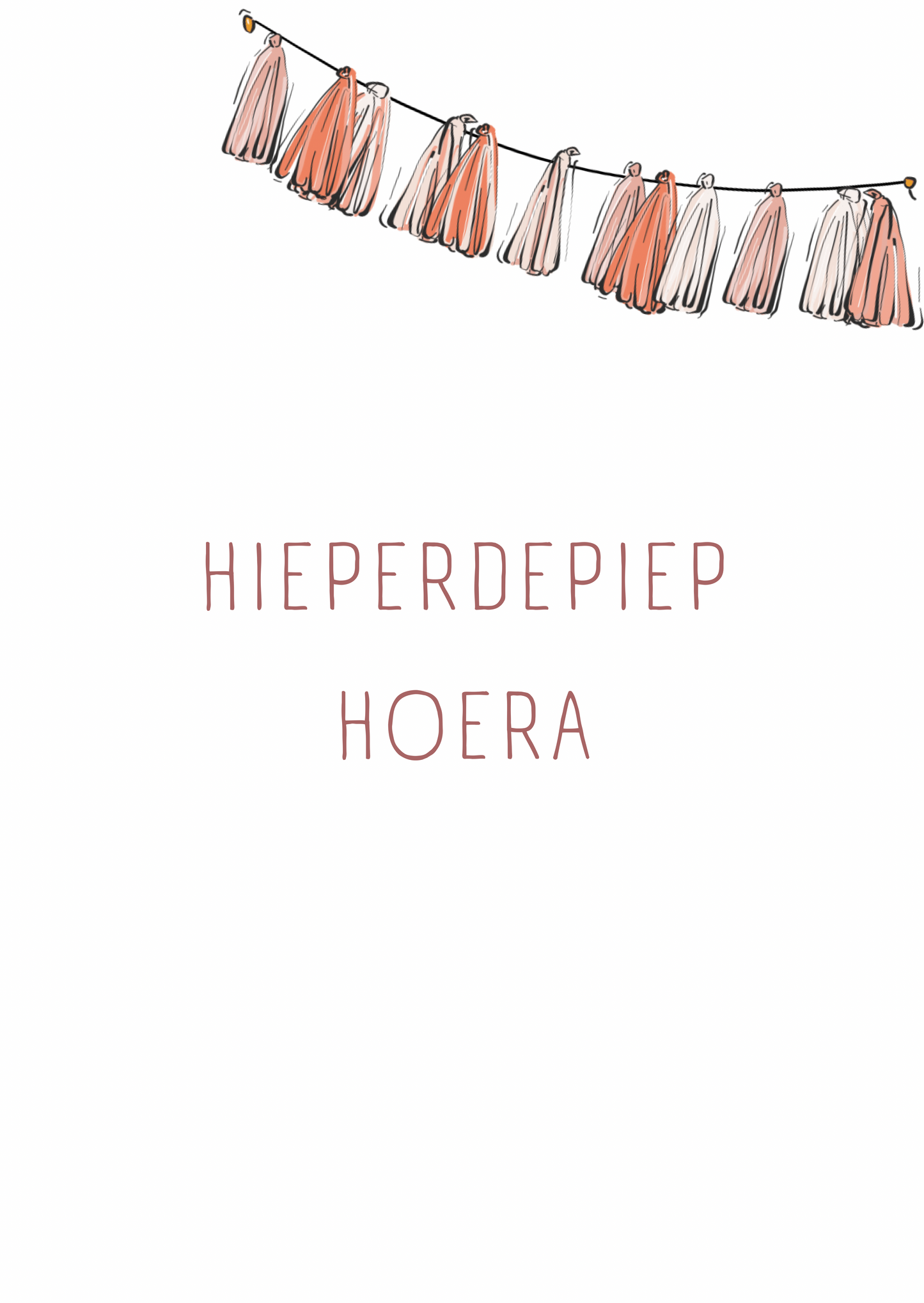 Kaart hieperdepiep hoera slinger