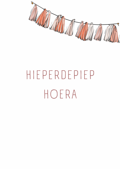 Kaart hieperdepiep hoera slinger