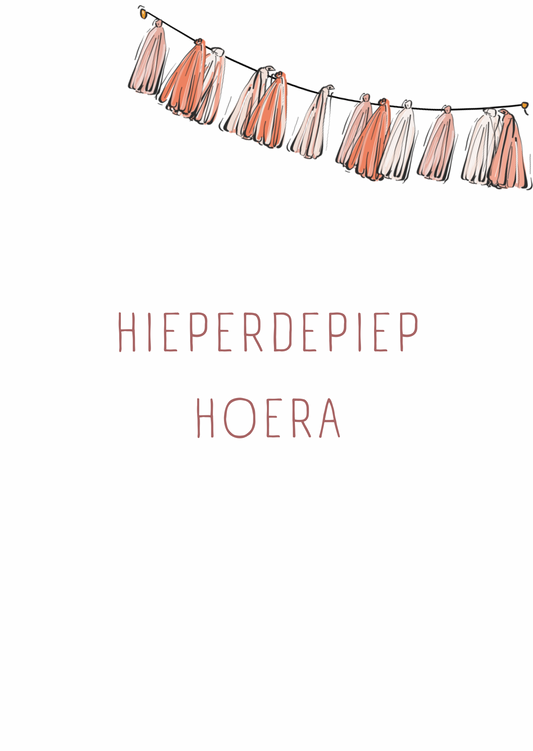 Kaart hieperdepiep hoera slinger