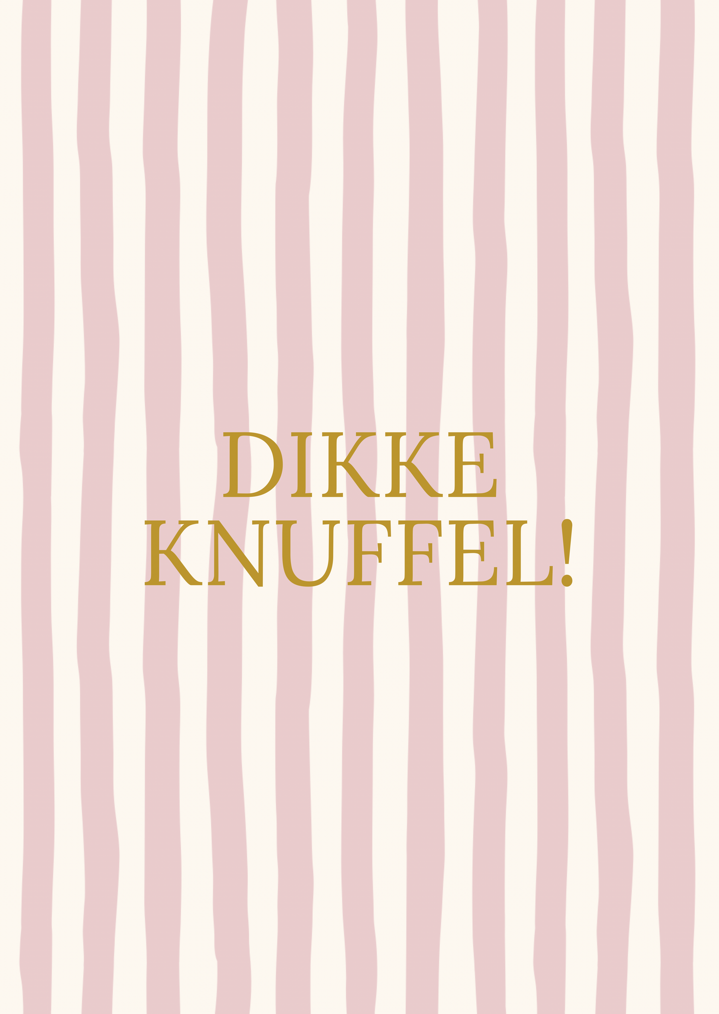 Kaart dikke knuffel streepjes roze