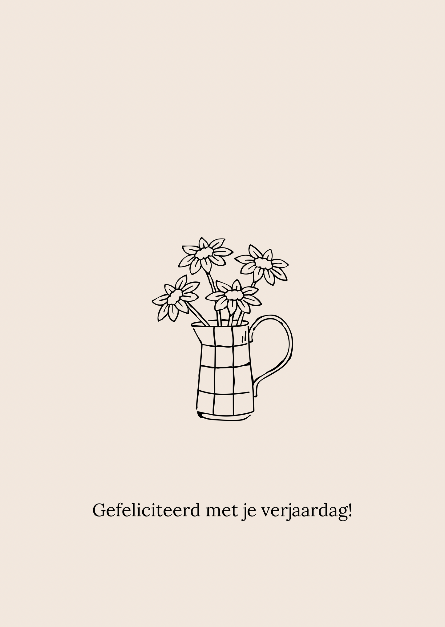 Kaart gefeliciteerd kan met bloemen