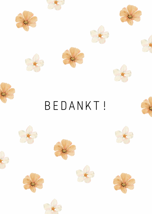 Kaart bedankt bloemetjes