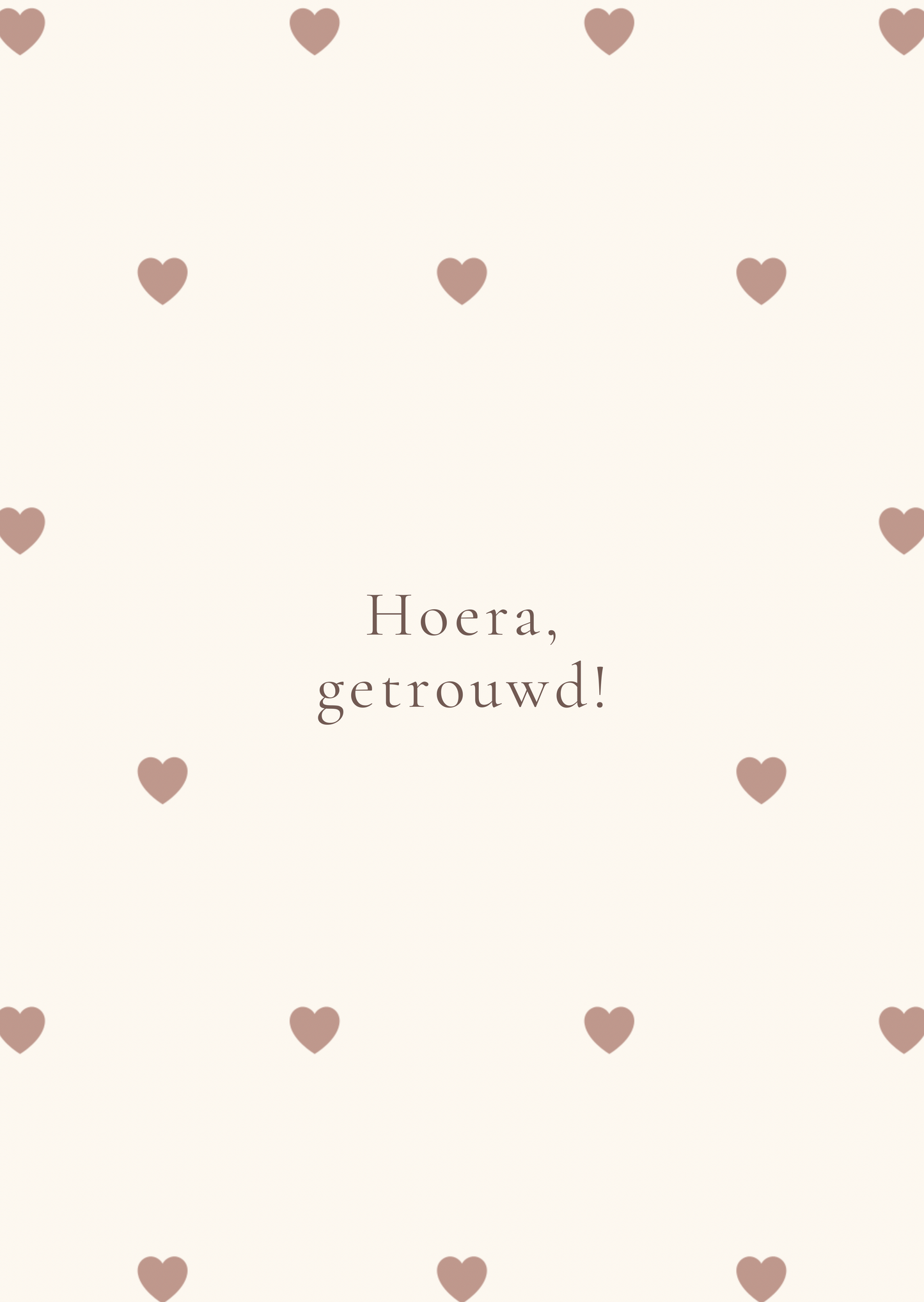 Kaart hoera, getrouwd hartjes