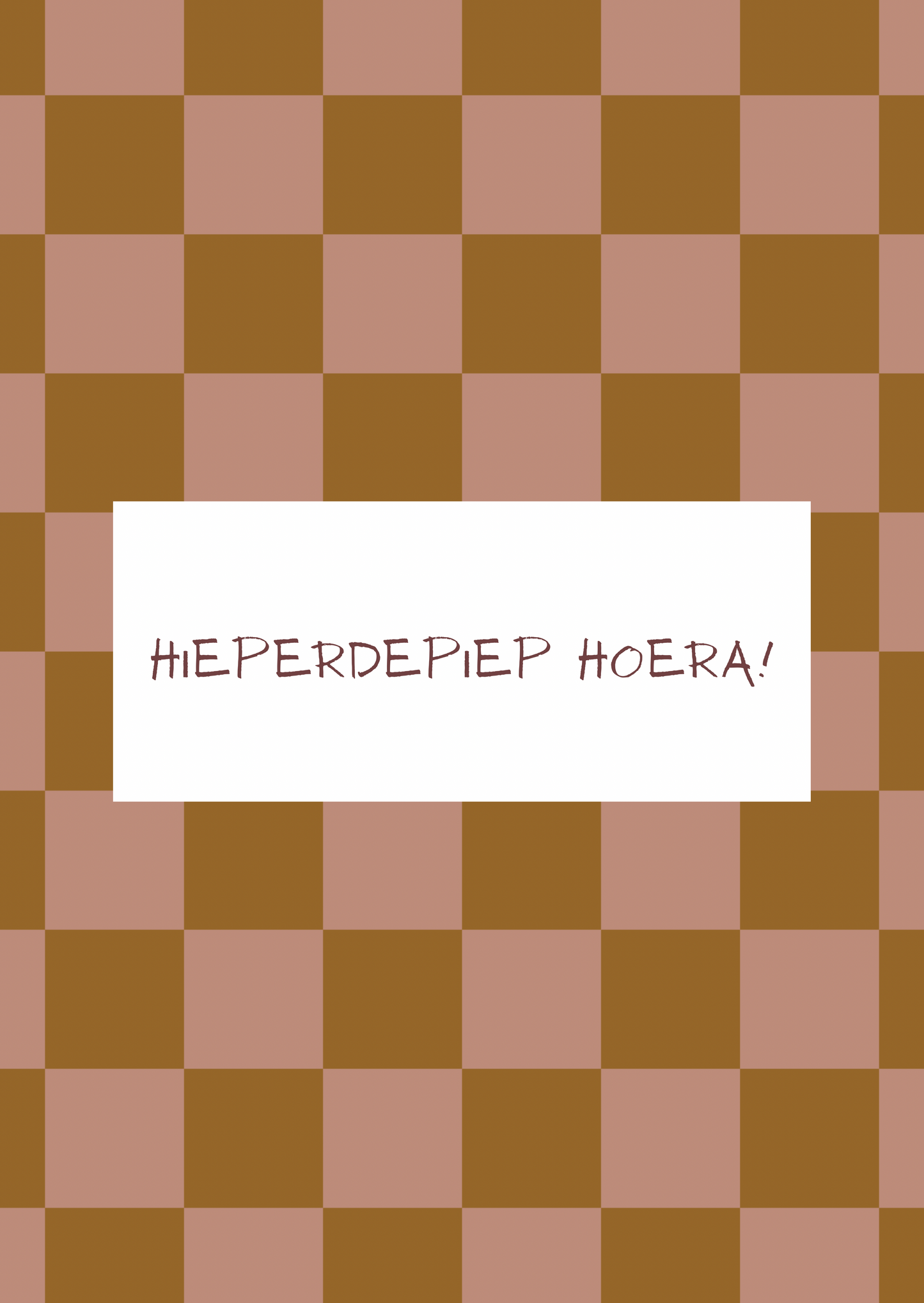 Kaart hieperdepiep hoera ruitjes roze