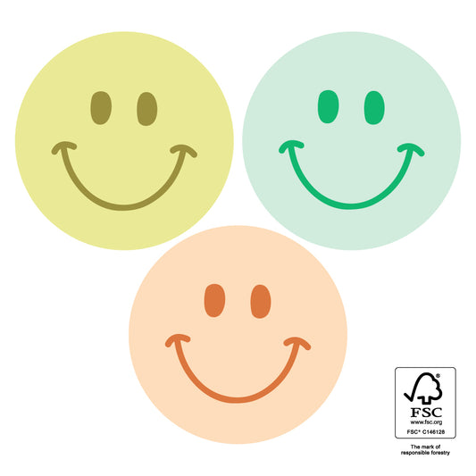 Stickers smileys geel-oranje - 5,5cm 6 stuks