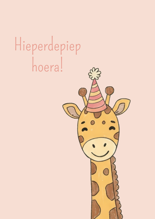 Kaart hieperdepiep hoera giraf