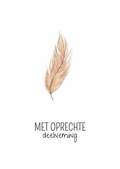 Kaart met oprechte deelneming veer