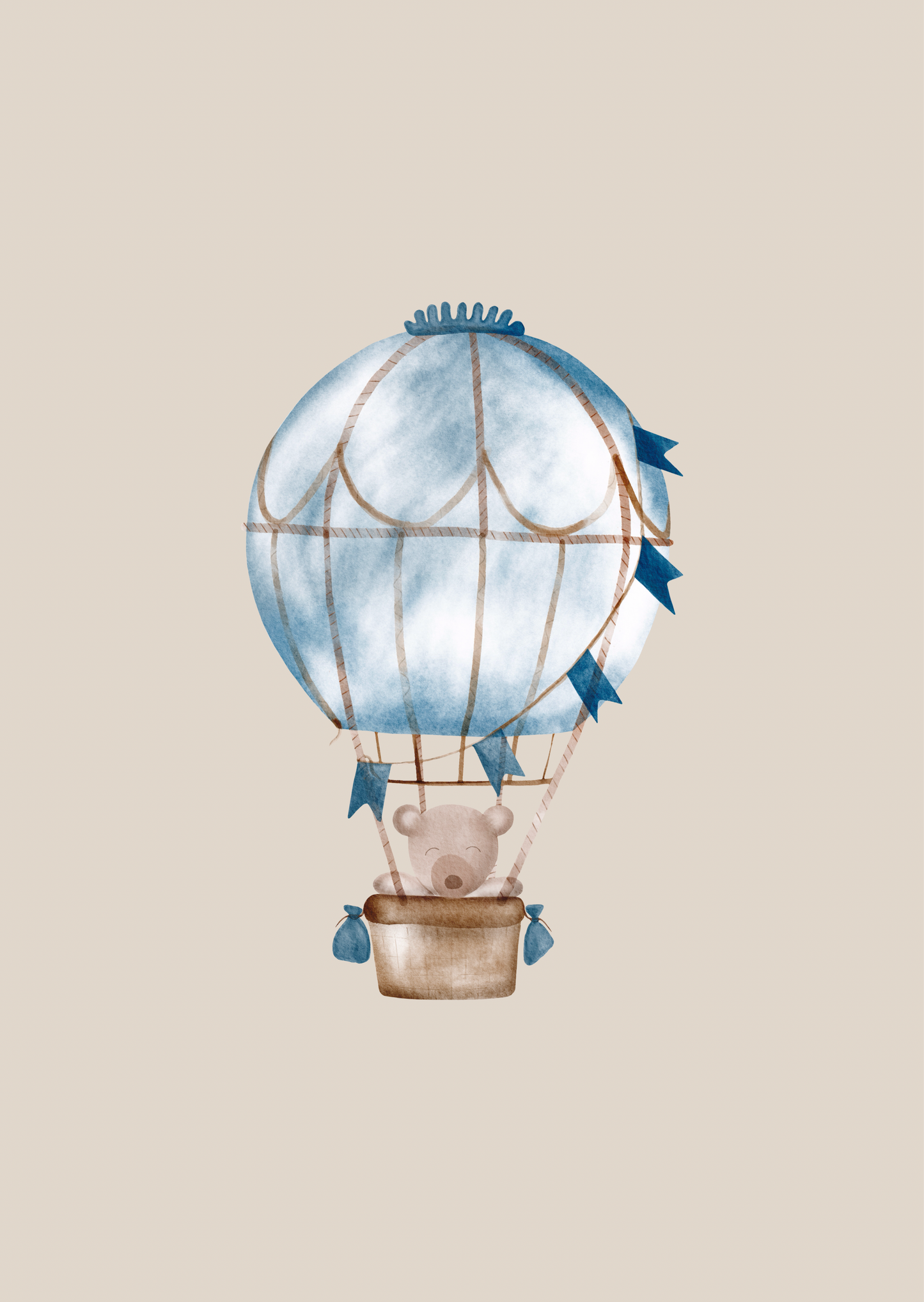 Kaart luchtballon blauw