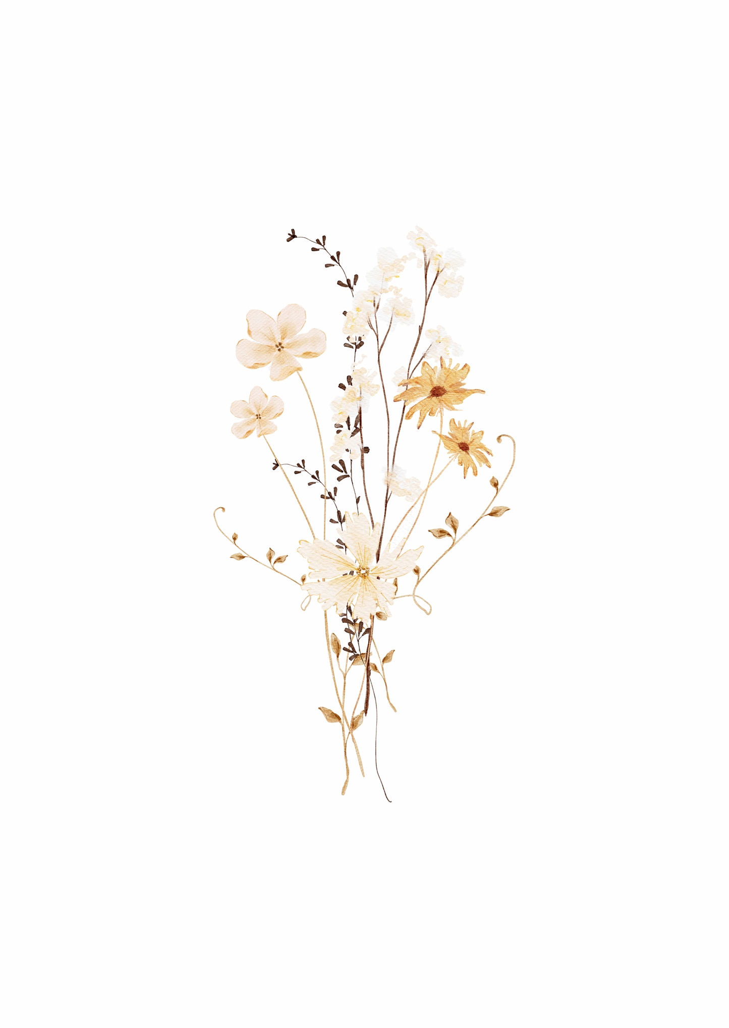 Kaart bloemen beige