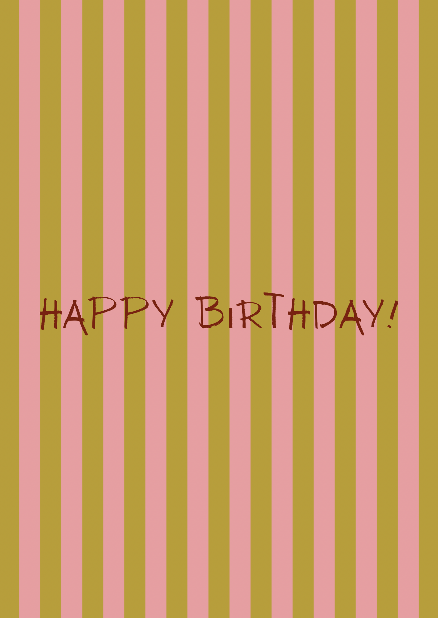 Kaart happy birthday strepen groen-roze