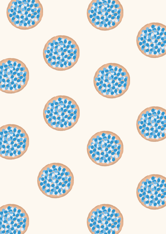 Kaart beschuit met muisjes blauw