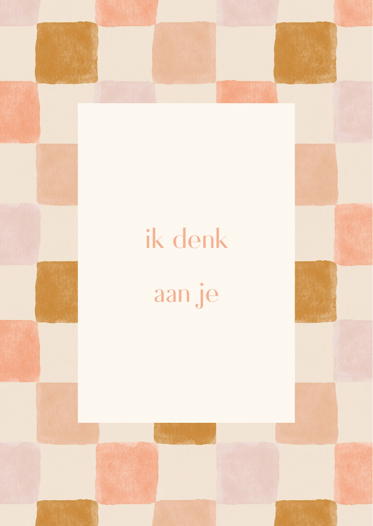 Mini kaart ik denk aan je ruitjes