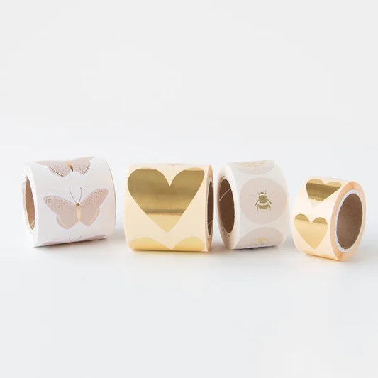 Stickers hartje goud mini - 6 stuks