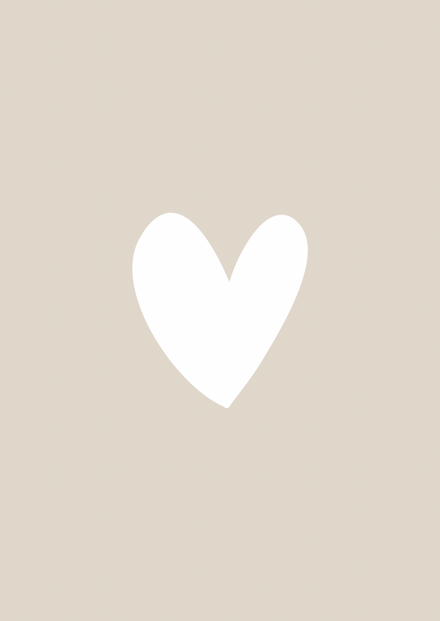 Kaart hartje beige-wit