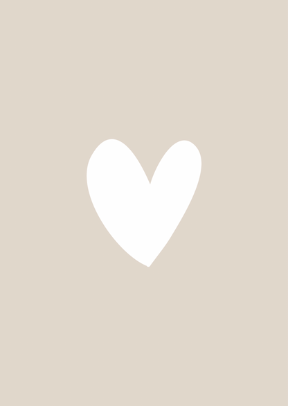 Kaart hartje beige-wit